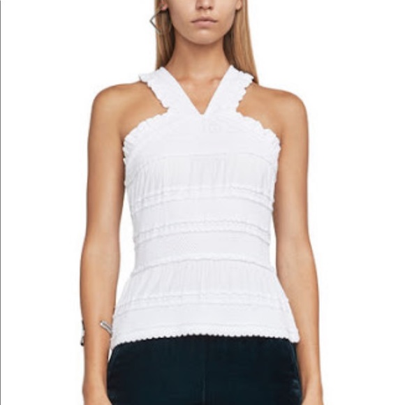 Bcbg WHITE Women's Tops Elinor Striped Halter Top - Picture 2 of 5